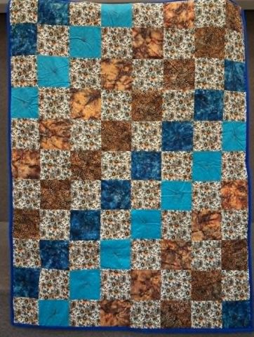 Comforter - Blues and brown 60 x 80