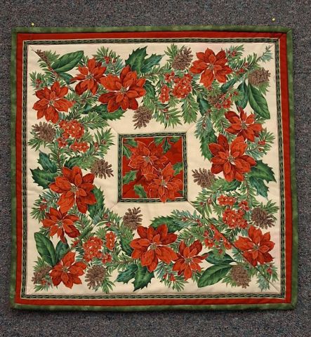 Christmas Table Topper - machine quilted 19 x 19