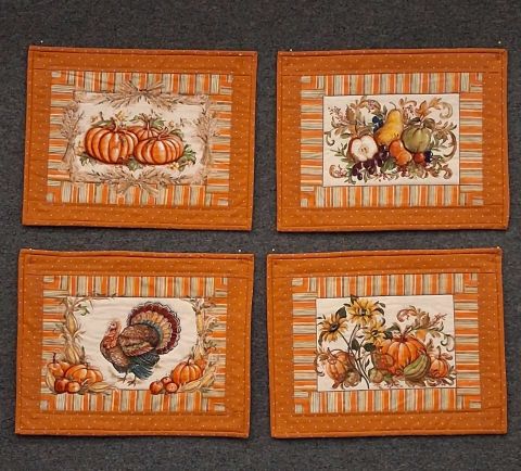 Placemats - Preprinted Fall pumpkin pattern 13 x 17