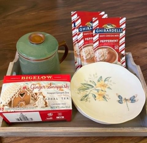 Tray with Hot Chocolate, Plates, Mug