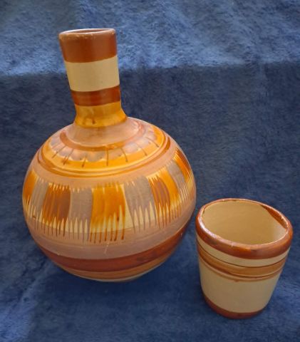 Carafe with cup pottery