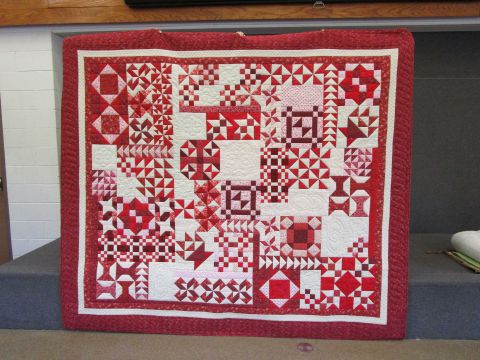 Quilt – Block of the Month -  Red and Off White 91
