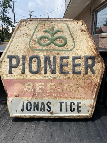 Jonas Tice Pioneer Feed sign